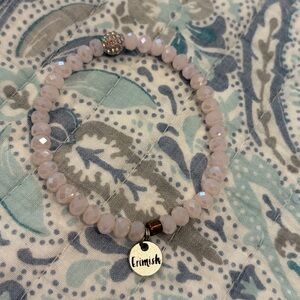 Erimish Light Pink Beaded Bracelet with Charm